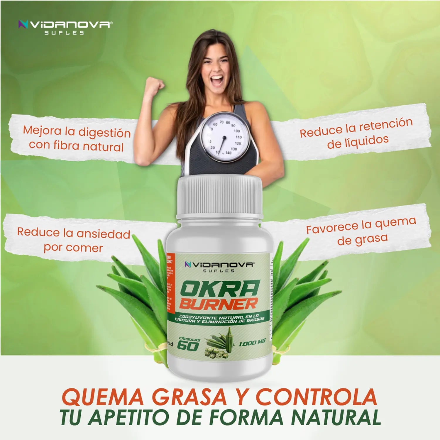 Okra Burner 1000 mg 60 cáps VIDANOVA