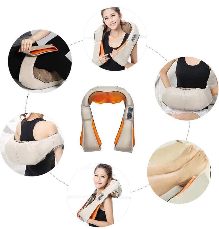 Masajeador 3D con Calor Infrarrojo – Alivia Estrés y Contracturas en Casa