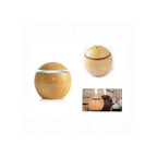 Humidificador Ultrasónico Redondo 130 ml – Estilo Madera con Luz LED