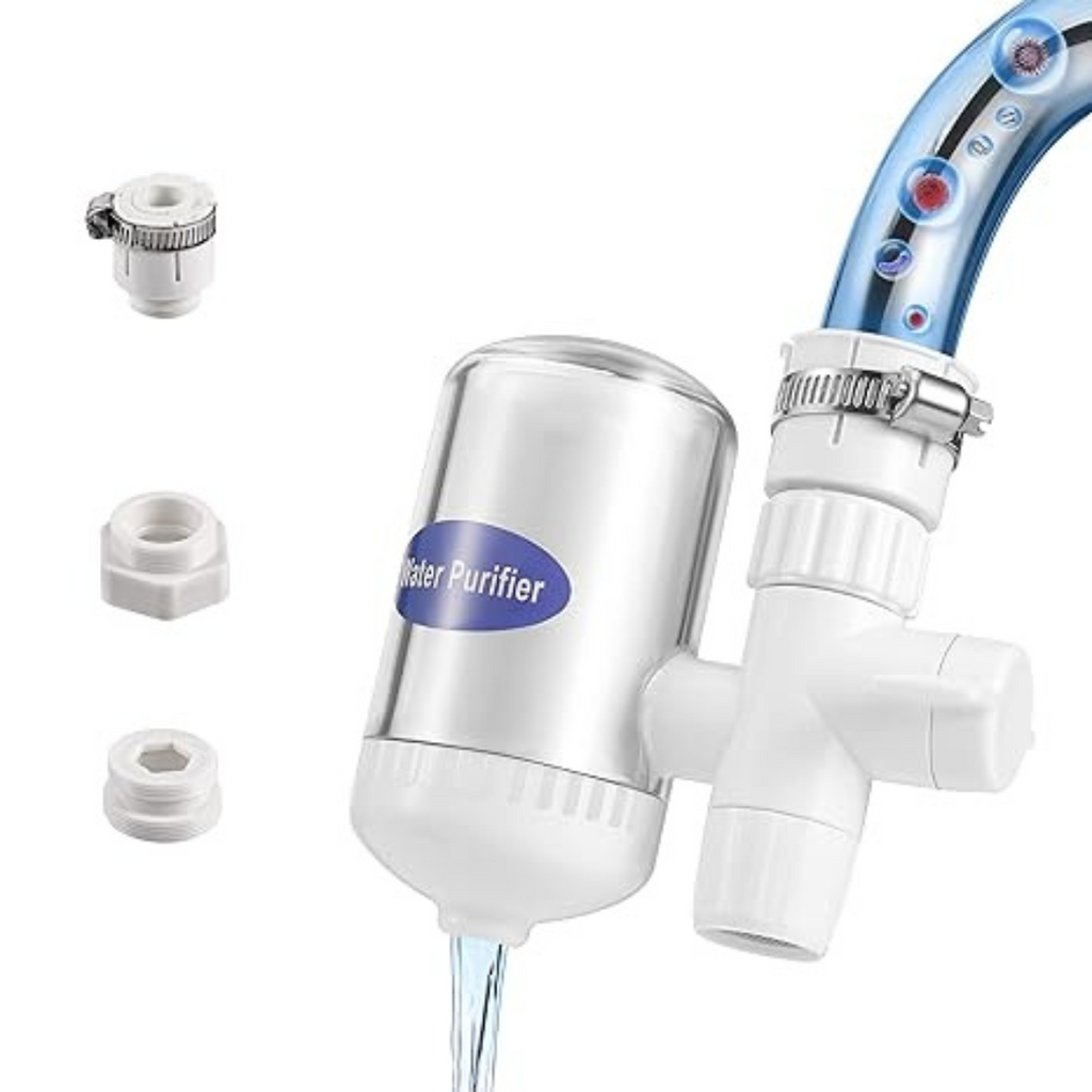 Purificador de agua para grifo con filtro cerámico y adaptadores