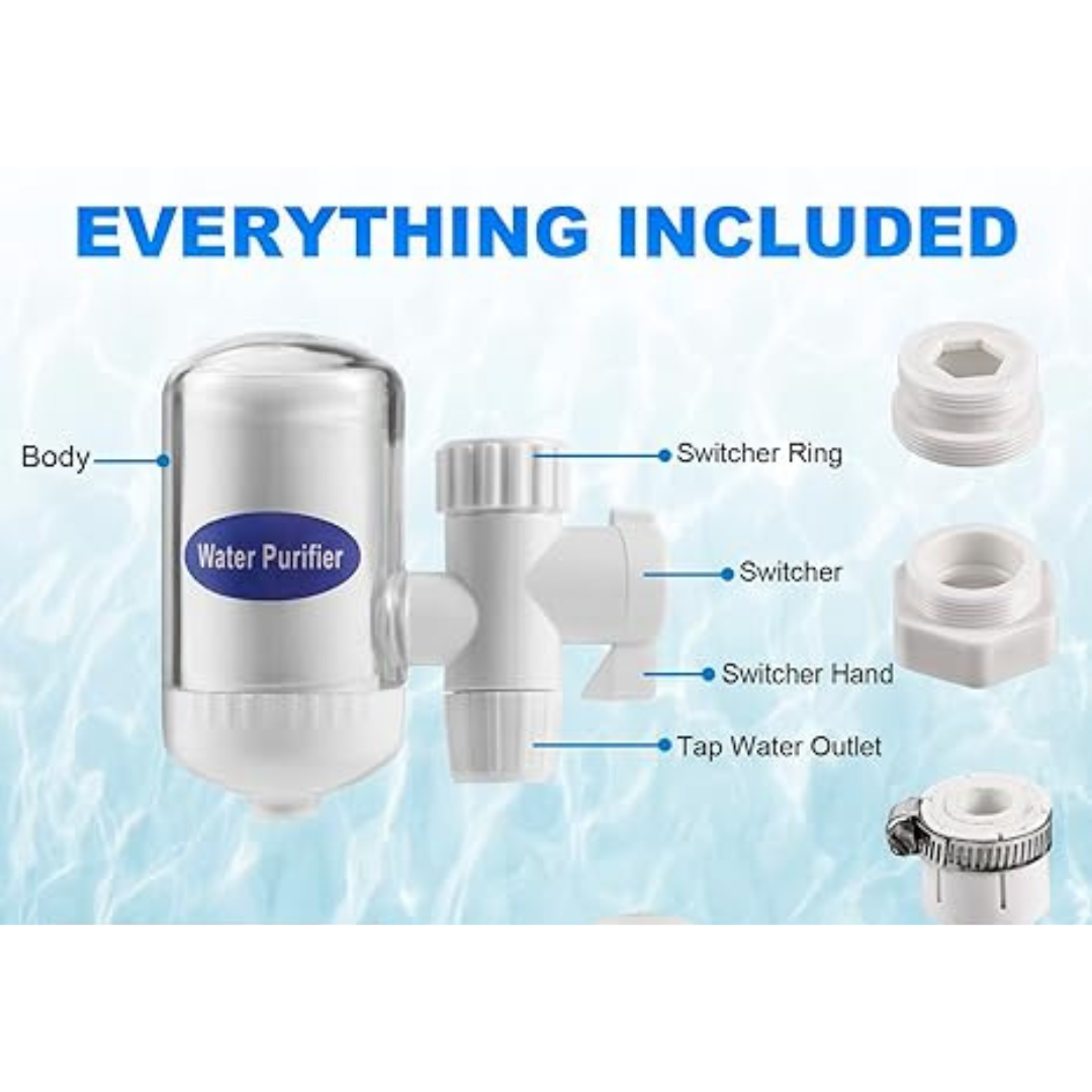 Purificador universal para grifo elimina cloro, metales y bacterias