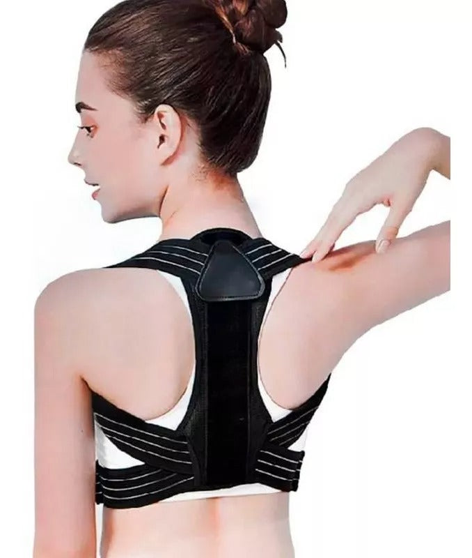 Corrector de postura unisex negro ajustable e invisible bajo la ropa