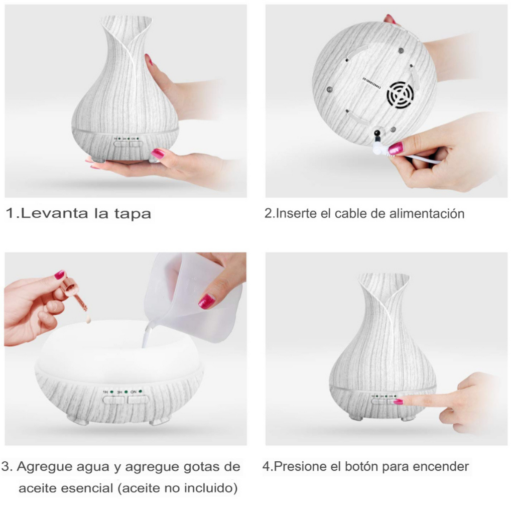 Humidificador Lámpara Infantil Estilo Madera Blanqueada – Sueños Mágicos & Bienestar