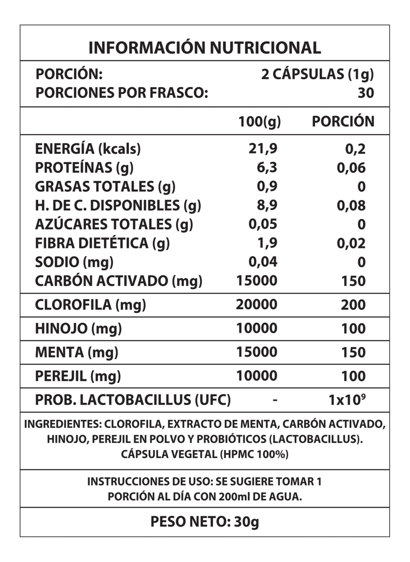Suplemento con Lactobacillus y plantas para equilibrio intestinal