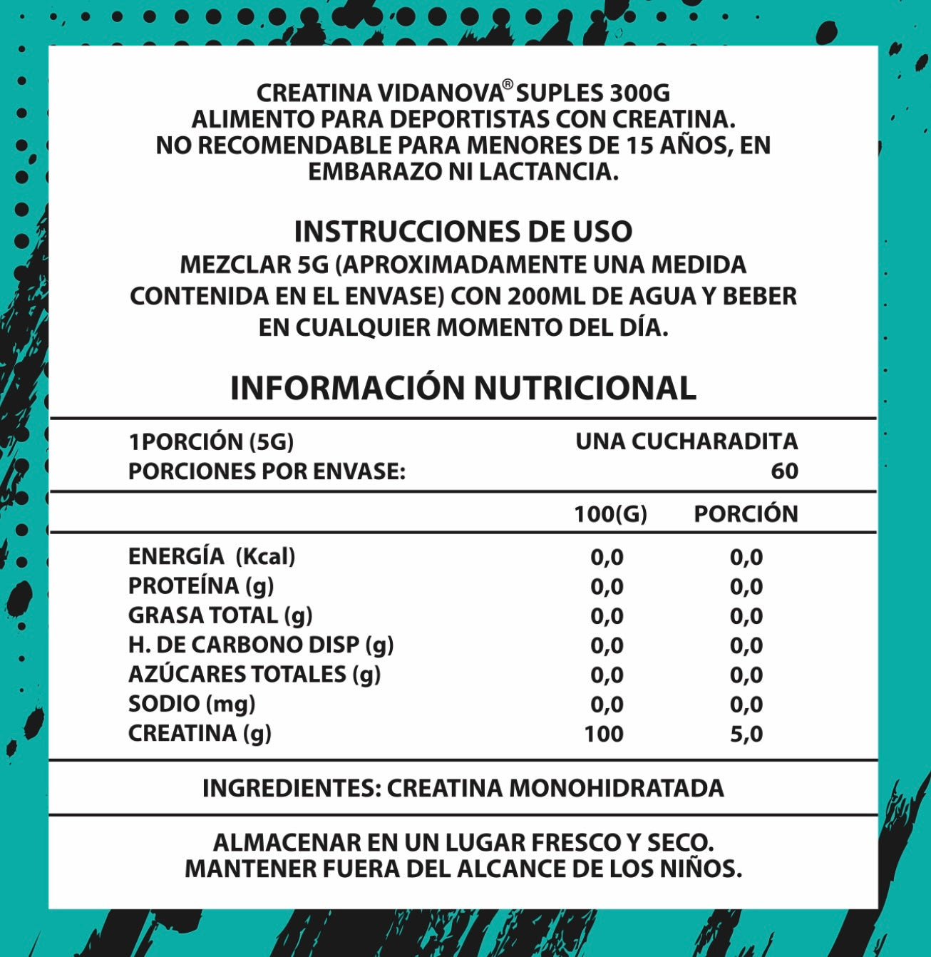 Creatina en polvo 200 mesh para fuerza y rendimiento