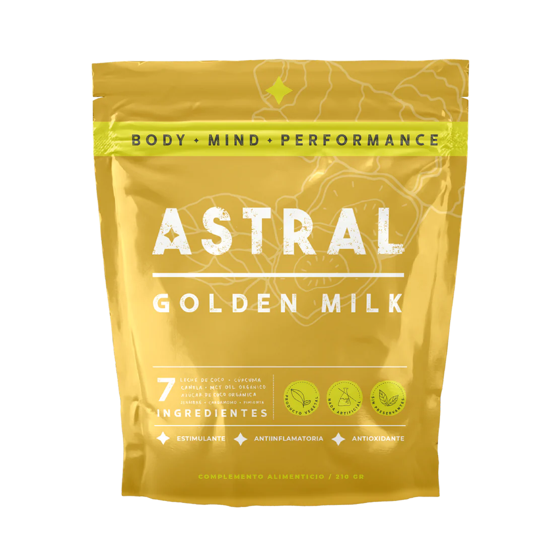 Golden Milk Astral 210 g – mezcla dorada con cúrcuma y especias
