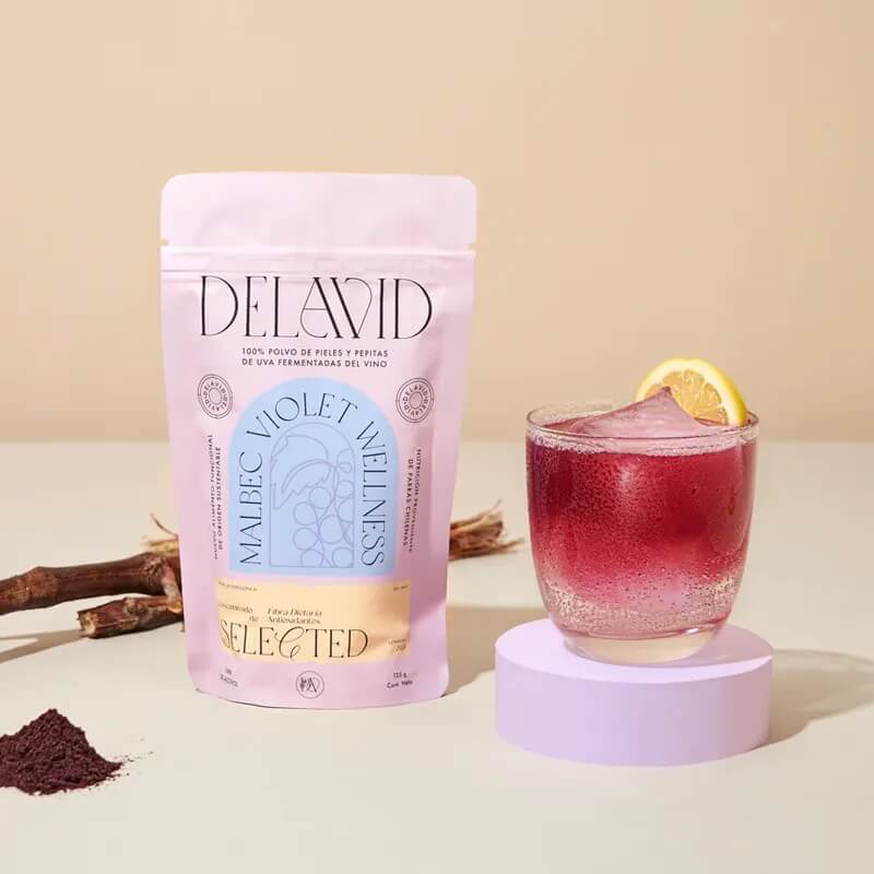 Superalimento de orujo de uva chilena