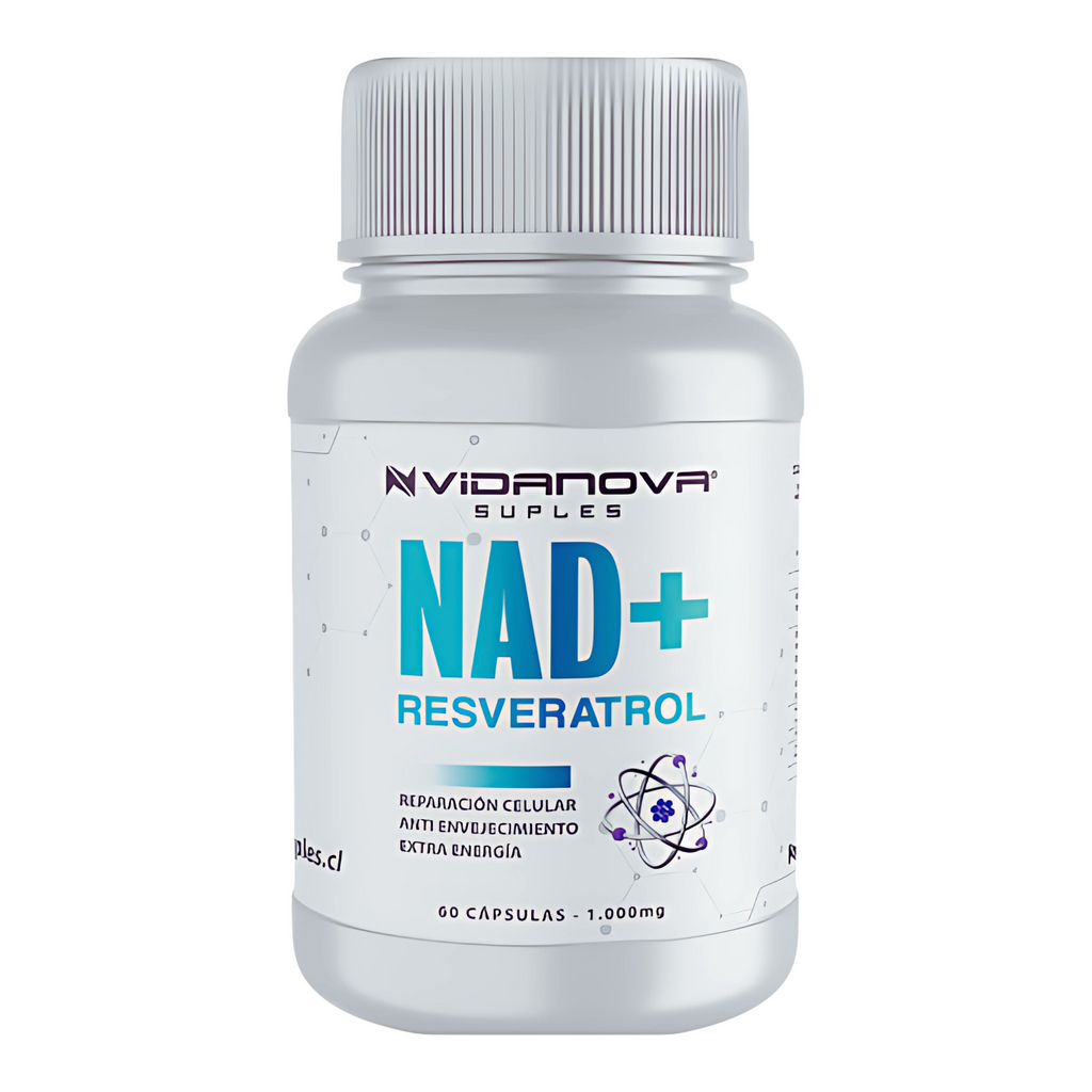 NAD+ Resveratrol 1000 mg frasco 60 cápsulas